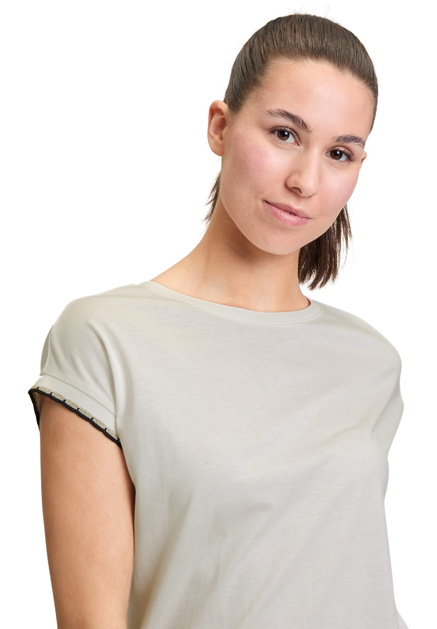 Cartoon Kurzarmshirt Damen mit Rundhalsausschnitt (1-tlg) Rippbündchen