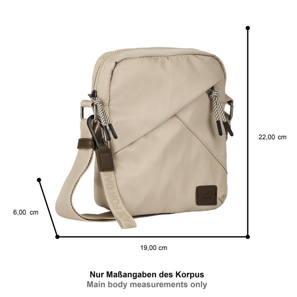 camel active Umhängetasche Aurum (Set, 2-tlg., abnehmbare Anhänger), aus recyceltem Polyester in Nylonstruktur, leicht & mit feinen Details