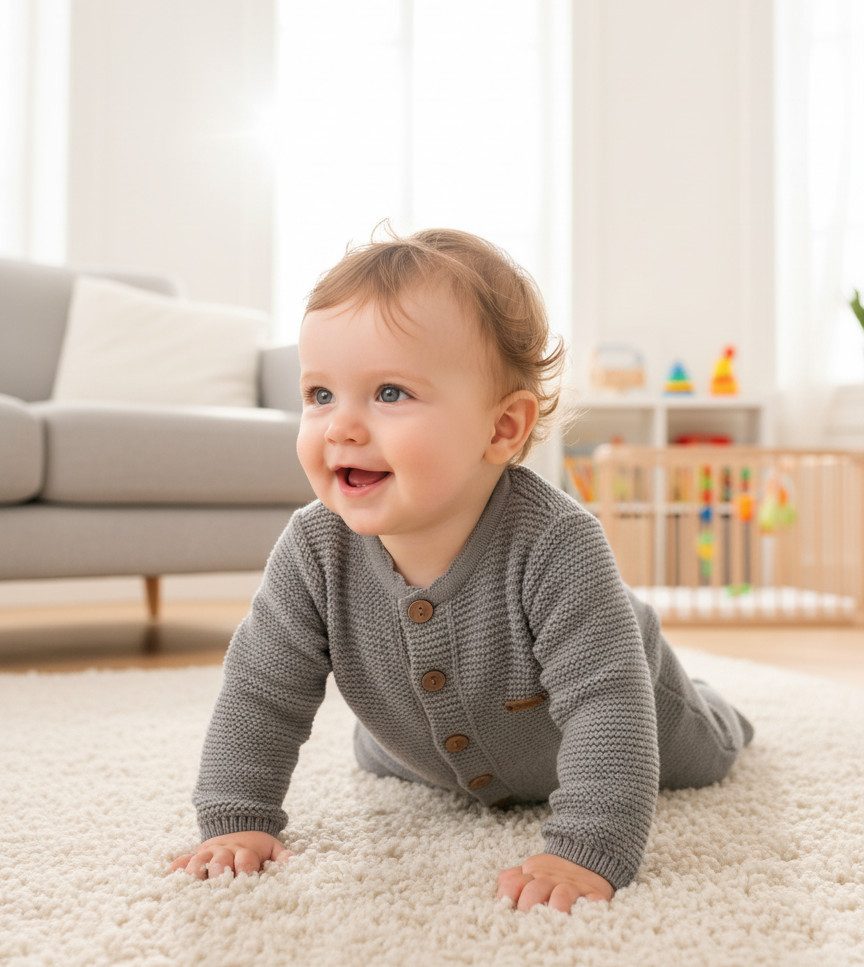 Minora Strickkleid Minora Gestrickter Unisex Strampler