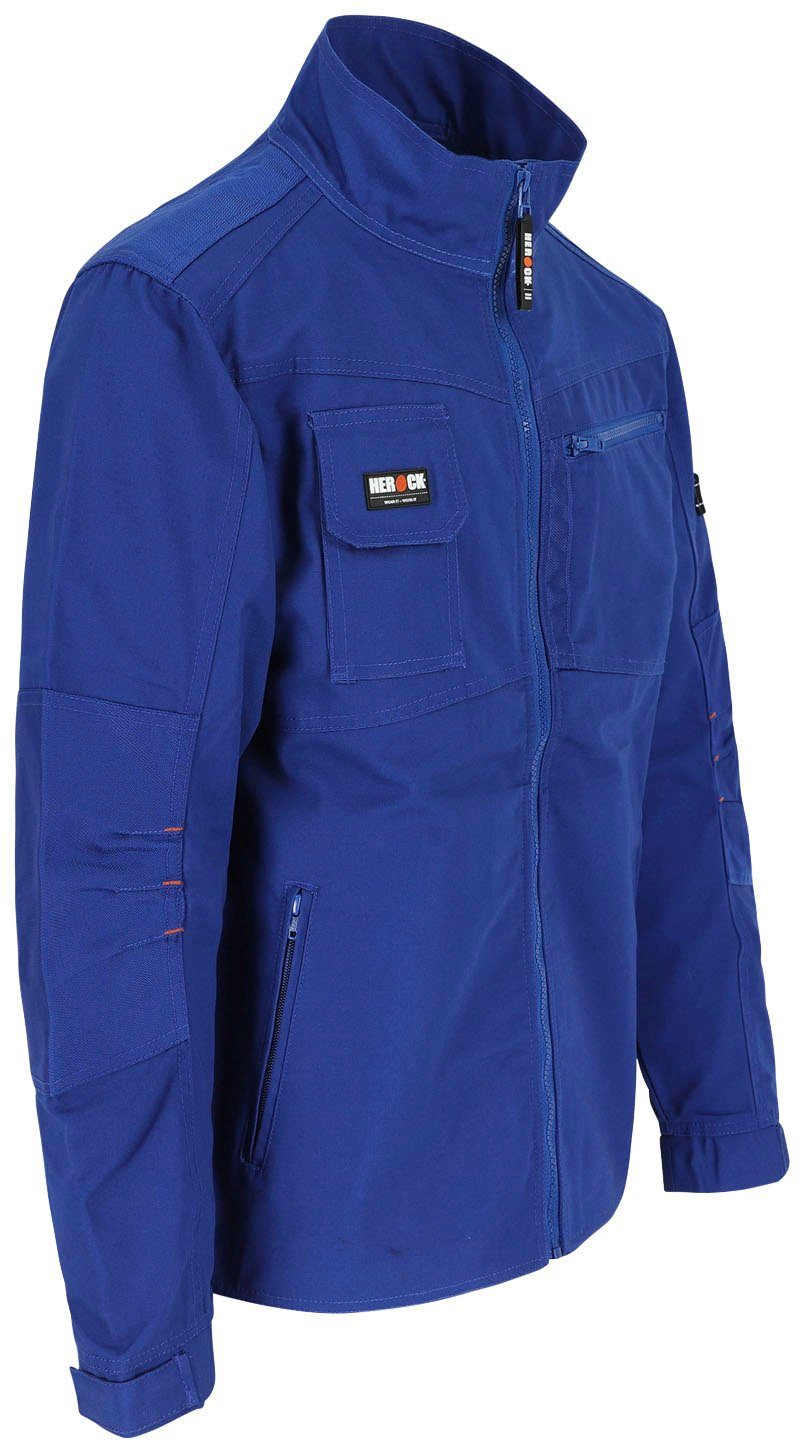 Bündchen 7 Herock verstellbare Jacke - robust Taschen Anzar - Arbeitsjacke Wasserabweisend - blau