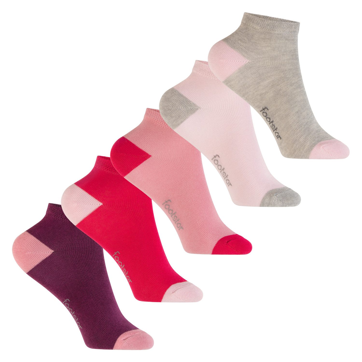 Footstar Kurzsocken Kinder Baumwoll Kurzschaft Socken (10 Paar) Ferse-Spitze – Bild 4 von 5
