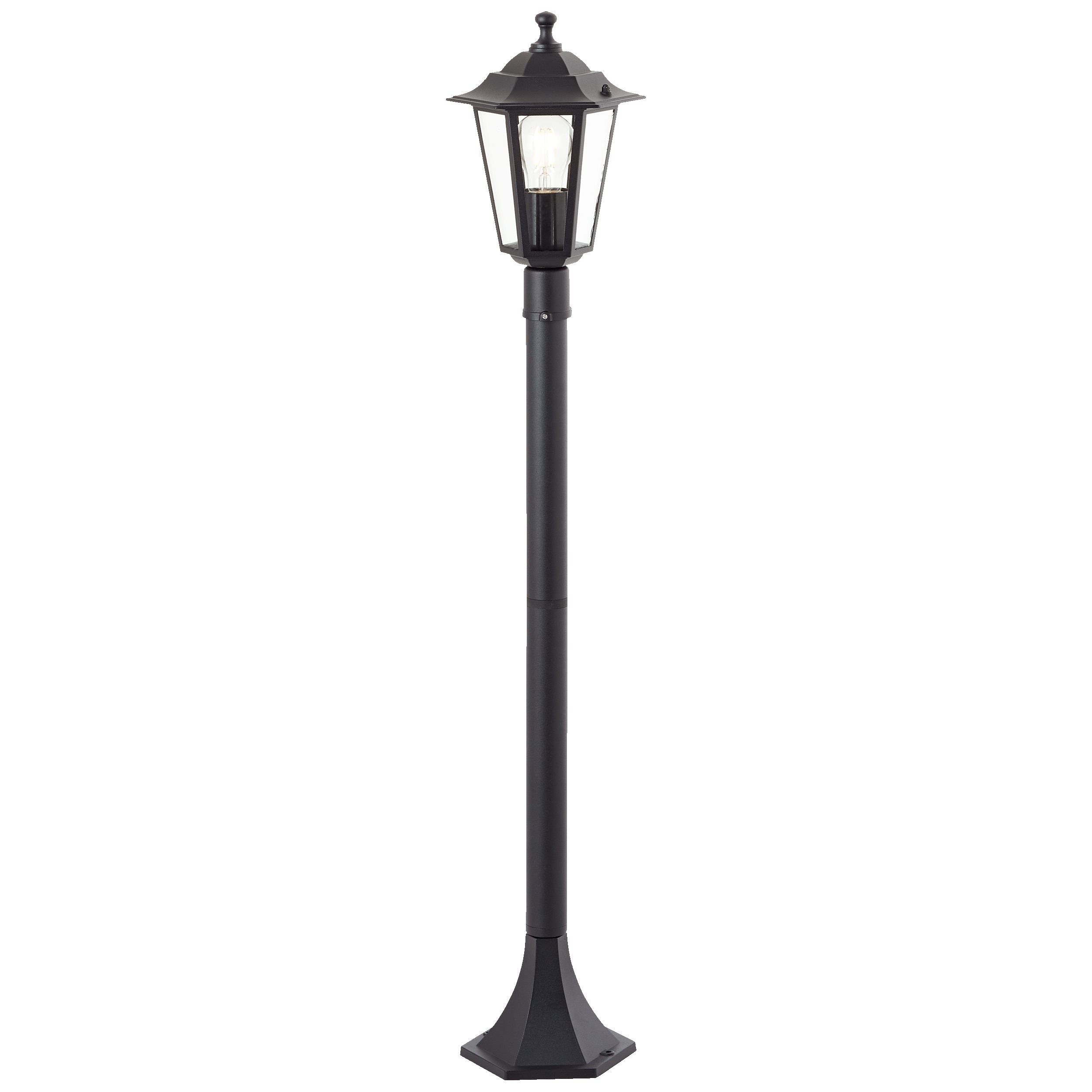 Lightbox Außen-Stehlampe, ohne Leuchtmittel, Außen Stehlampe, 100 cm Höhe, E27, max. 60 W, Metall/Glas
