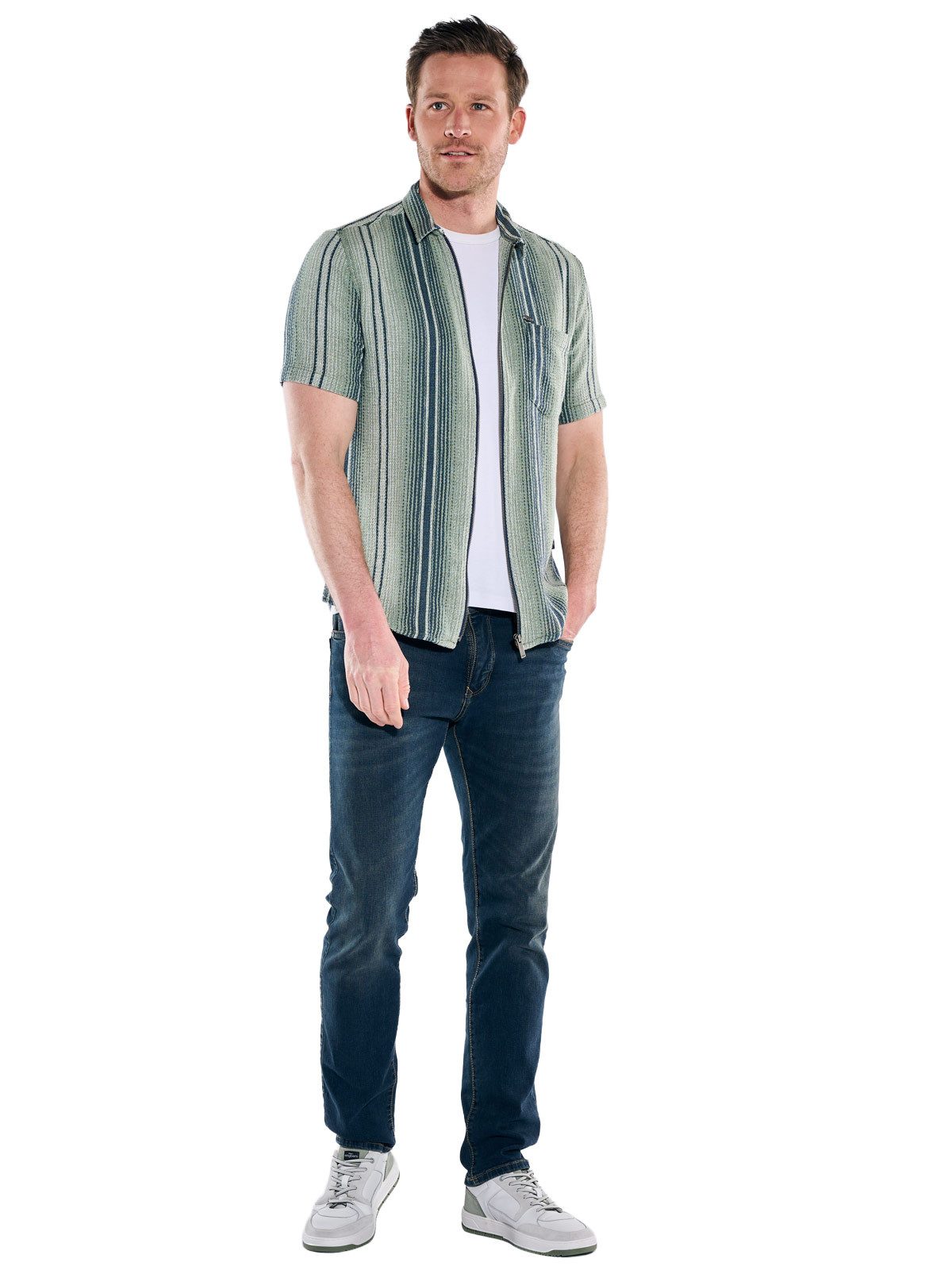 Engbers Kurzarmhemd Herren Kurzarm-Overshirt in Strickoptik, Gruen