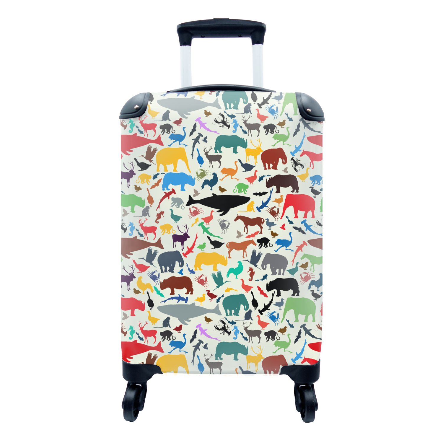 rollen, mit für - Tiere Reisekoffer Kinder, 4 - Ferien, Rollen, MuchoWow Handgepäckkoffer Regenbogen Handgepäck Muster - Reisetasche Trolley,