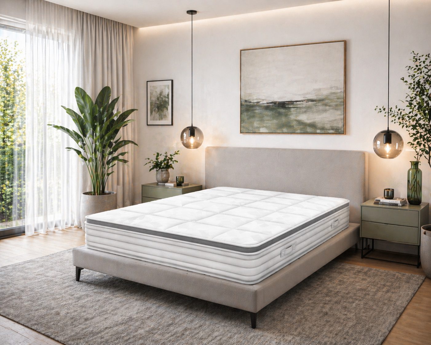 Taschenfederkernmatratze 24cm, 7 Zonen Matratze 140 x 200 cm sale, Härtegrad 4 90x200cm, Matratzen Perfekt, 24 cm hoch, (auch in 180x200cm Lieferbar, TFK De Luxe), FESTE Matratze mit hoher Stützkraft, abnehmbarer waschbarer Bezug