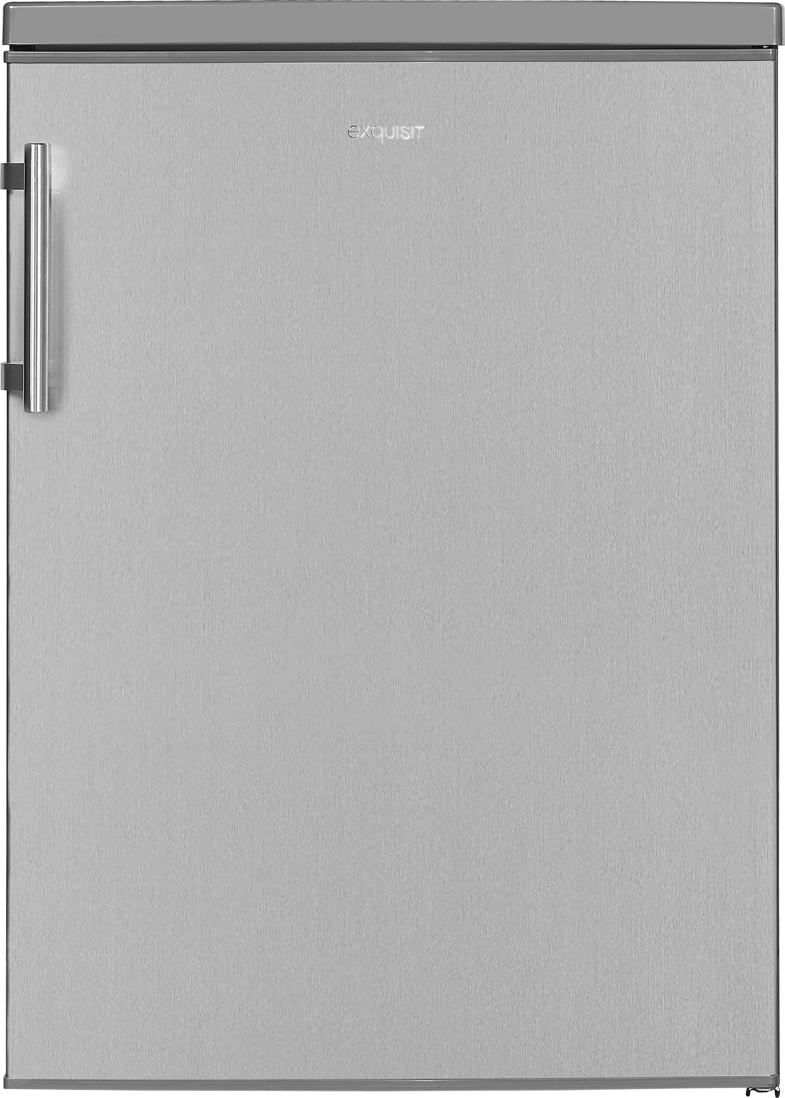 exquisit Kühlschrank KS18-4-H-170E 60,0 optik edelstahl 85,0 cm inoxlook, hoch, breit cm