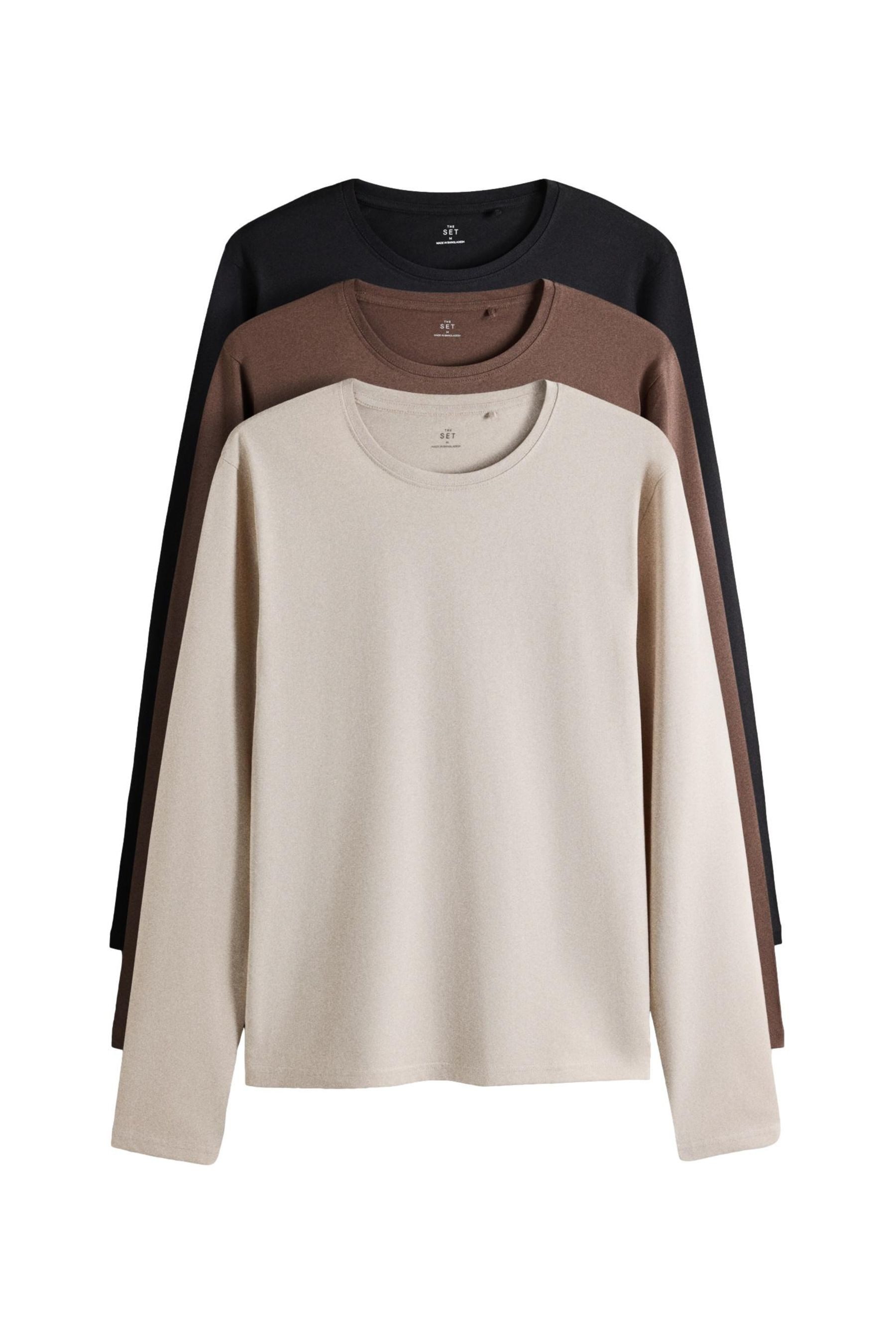 The Set Langarmshirt The Set Regular Fit Langarmshirts, 3er-Pack (3-tlg)