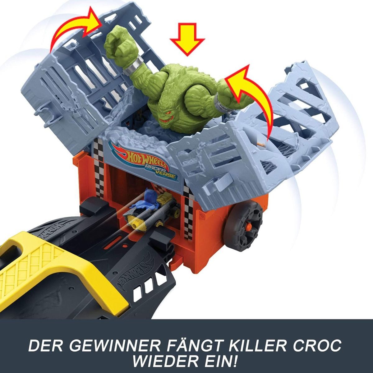 Mattel® Spielzeug-LKW Mattel HXN21 - Hot Wheels - Batman - Hauler + Rennstrecke, inkl. 2 Fah