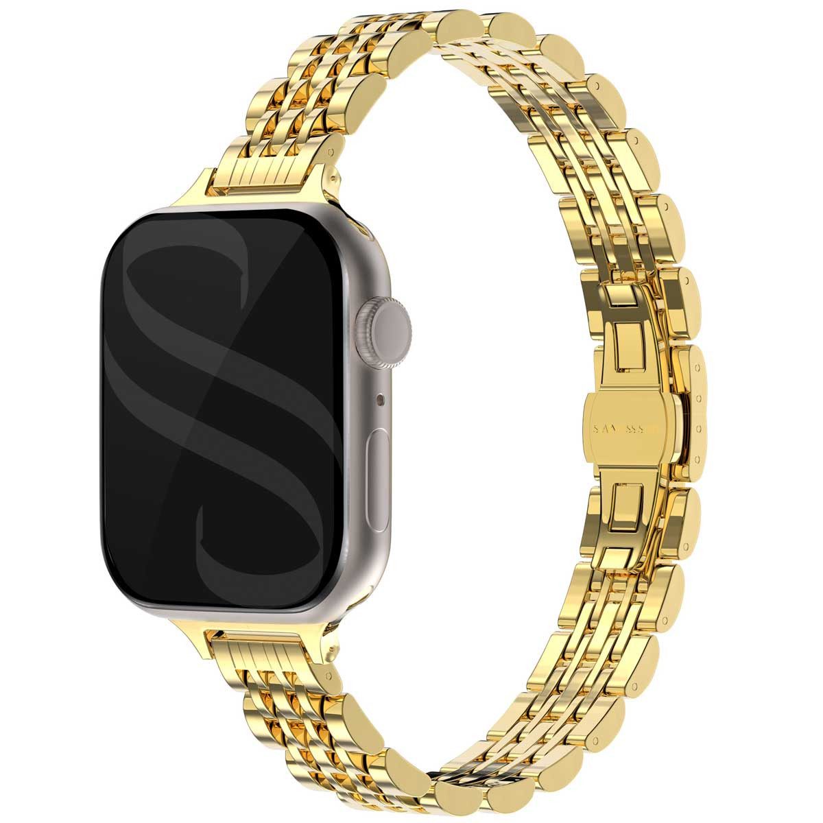 Selencia Smartwatch-Armband Selencia Jubilee inspiriertes schmales Edelstahlarmband für Apple Watc