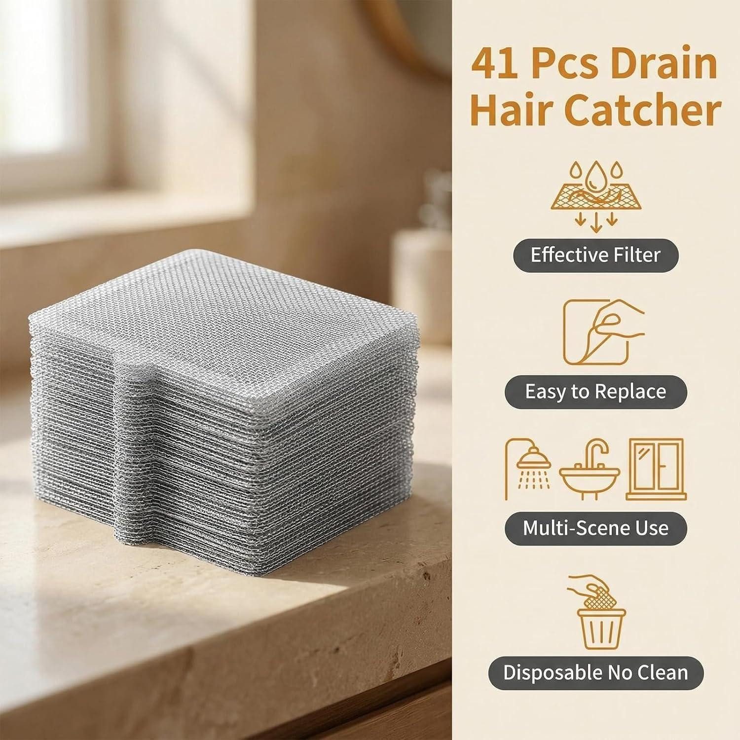 LuxusKollektion Duschablauf Duschabfluss Haarsieb 40Stk 15x15cm Fiberglas Mesh – Bild 2 von 5