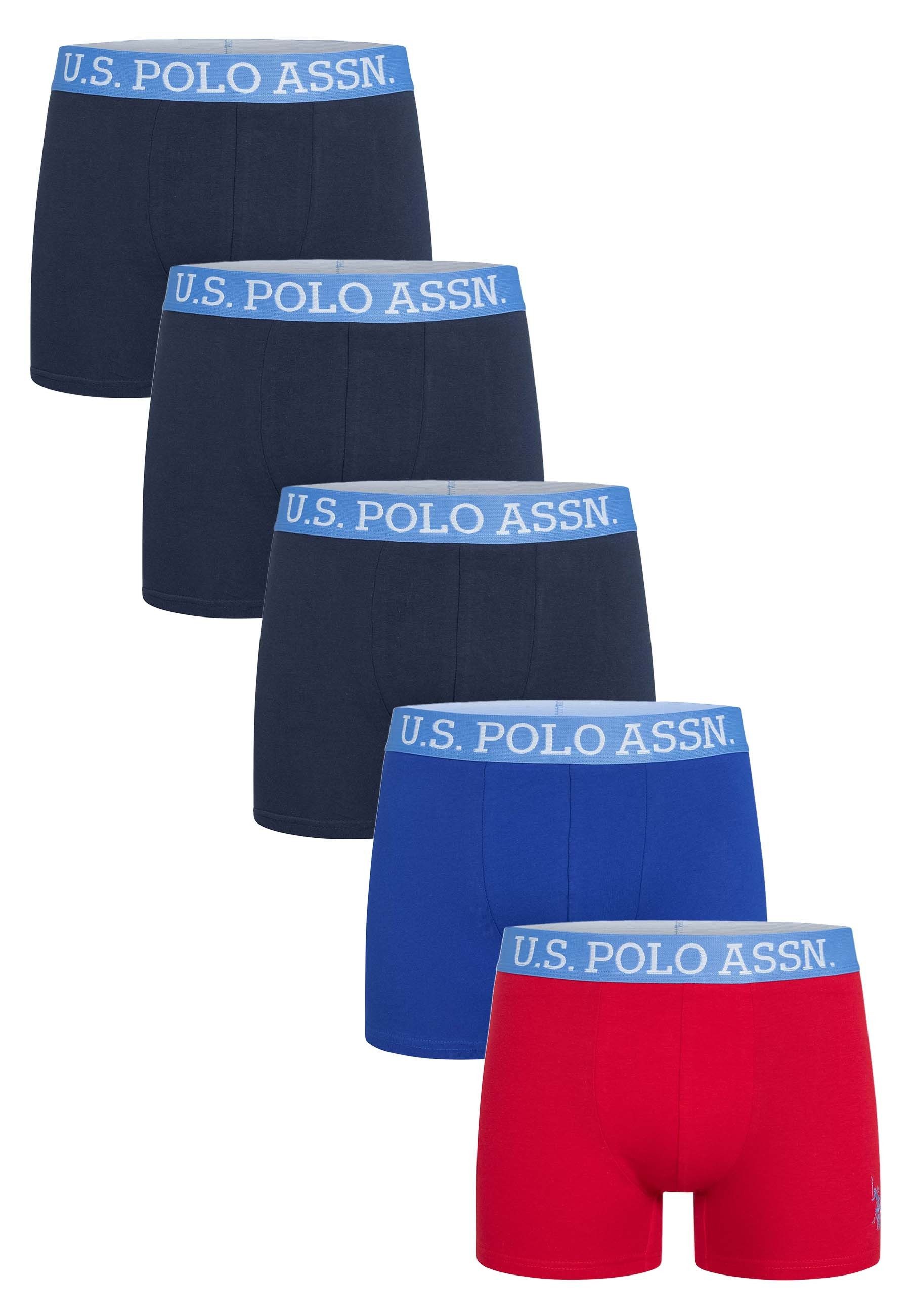 U.S. Polo Assn. Боксерские мужские трусы, боксерки Боксерские мужские трусы, боксерки USLeoo – Herren 5er Pack mit elastischem Logo-Bund Weiche Baumwollmischung, atmungsaktiv und formstabil