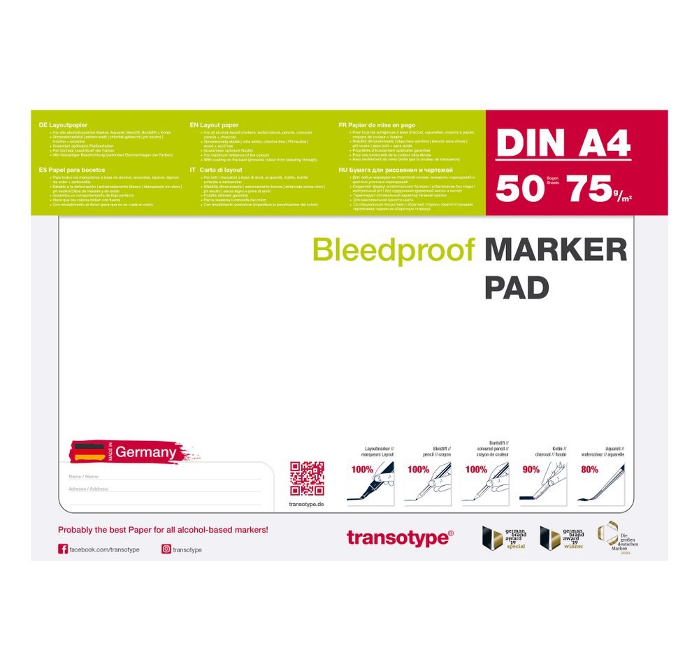 Thumbnail - COPIC Marker Marker Pad A4 50Bl : Marker Block A4 50Bl, (1-tlg)