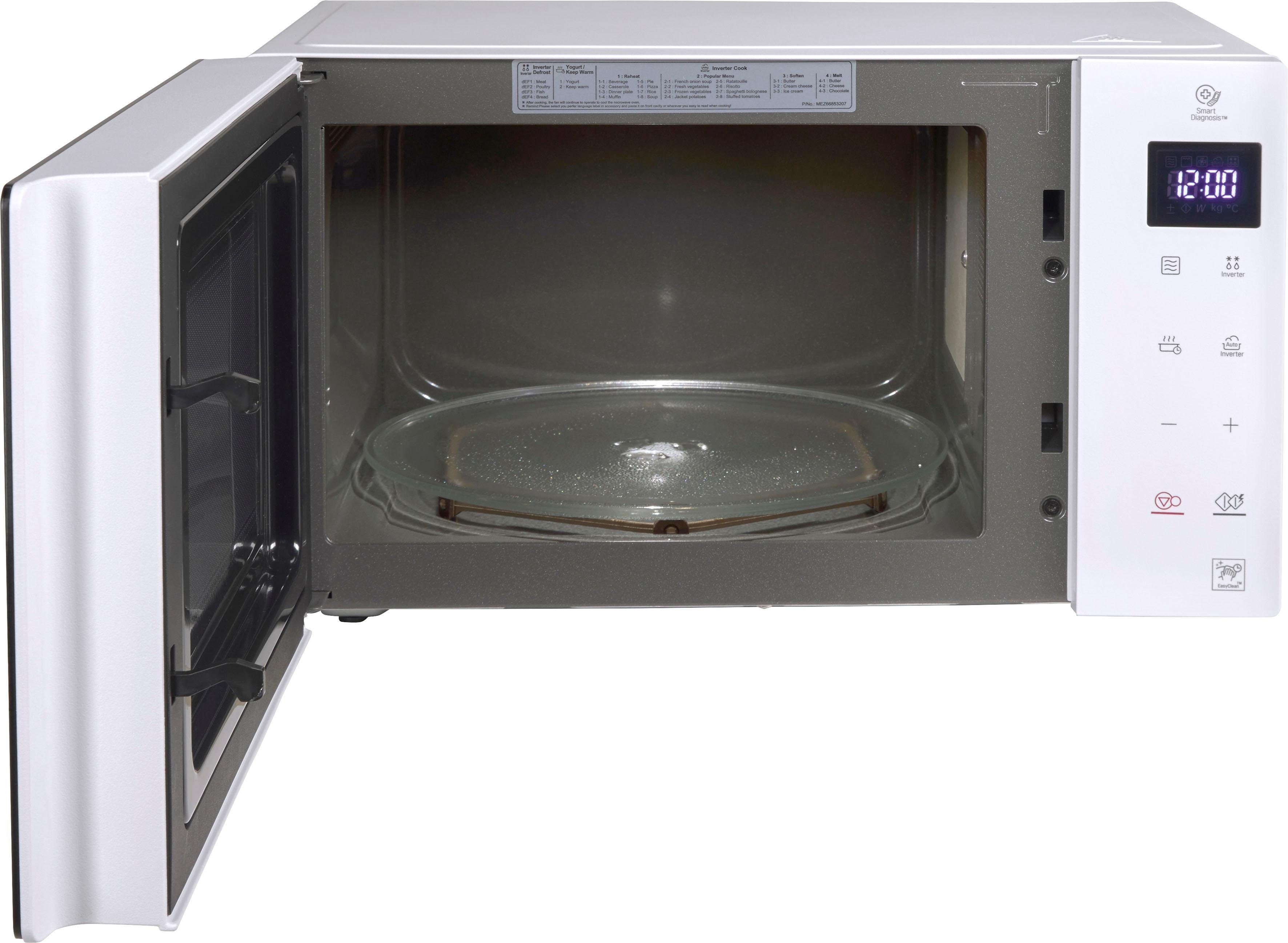 LG Mikrowelle MS 23 NECBW, Mikrowelle, 23 l, Smart Inverter Technologie, echte Glasfront