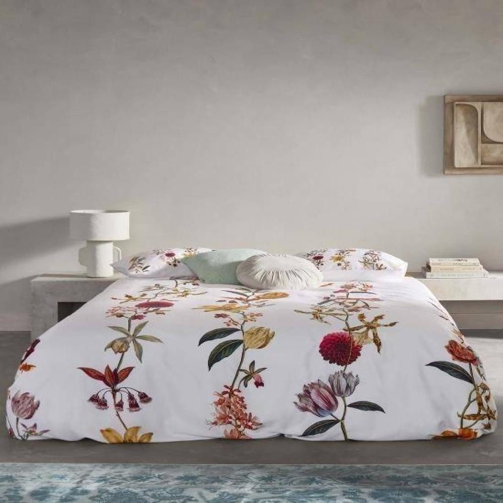 Essenza Bettwäsche Feda in Pure White 155 x 220 cm + 80 x 80 cm, Baumwollsatin, 2 teilig