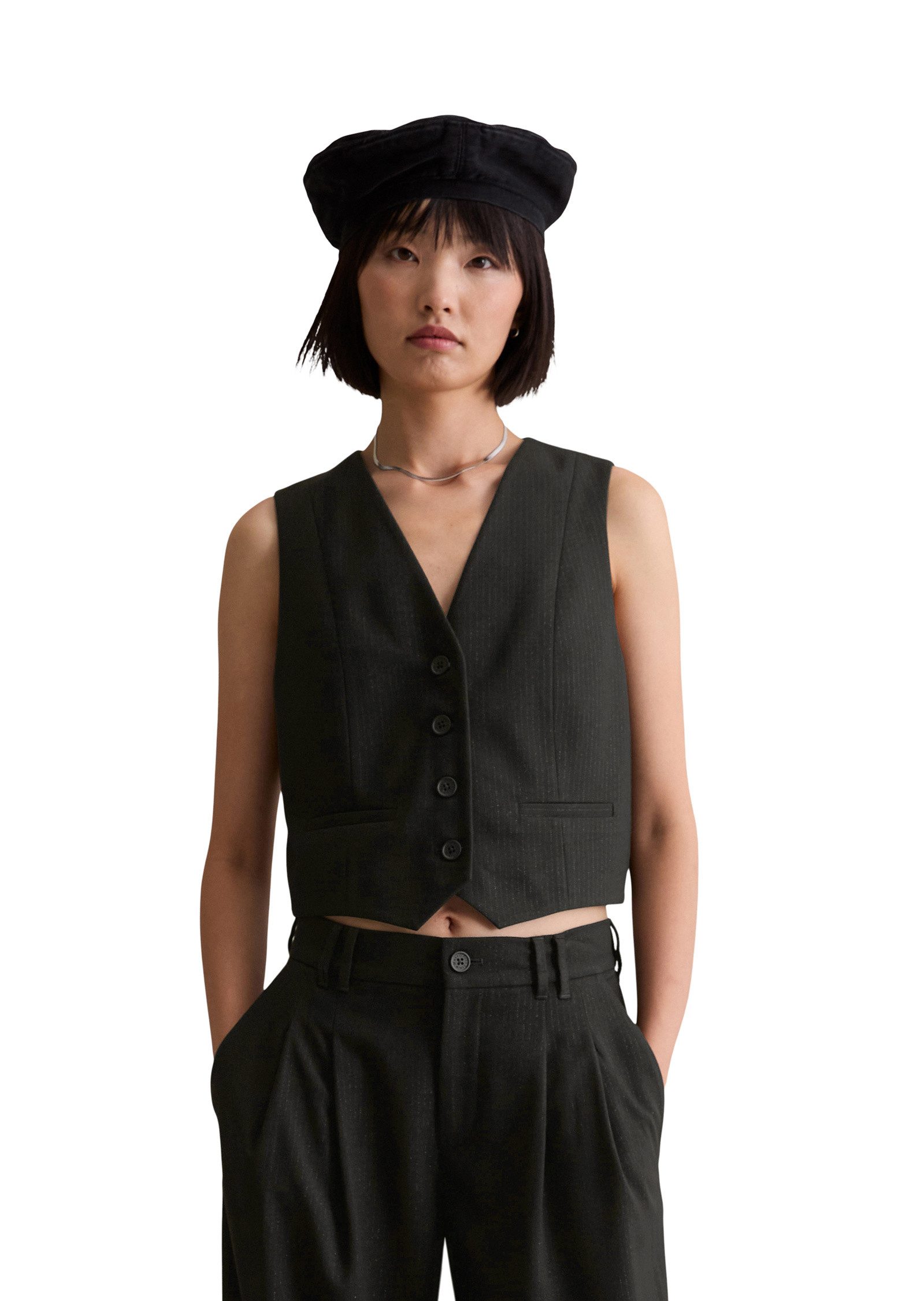 Marc O'Polo DENIM Kurzweste mit Glitzergarn