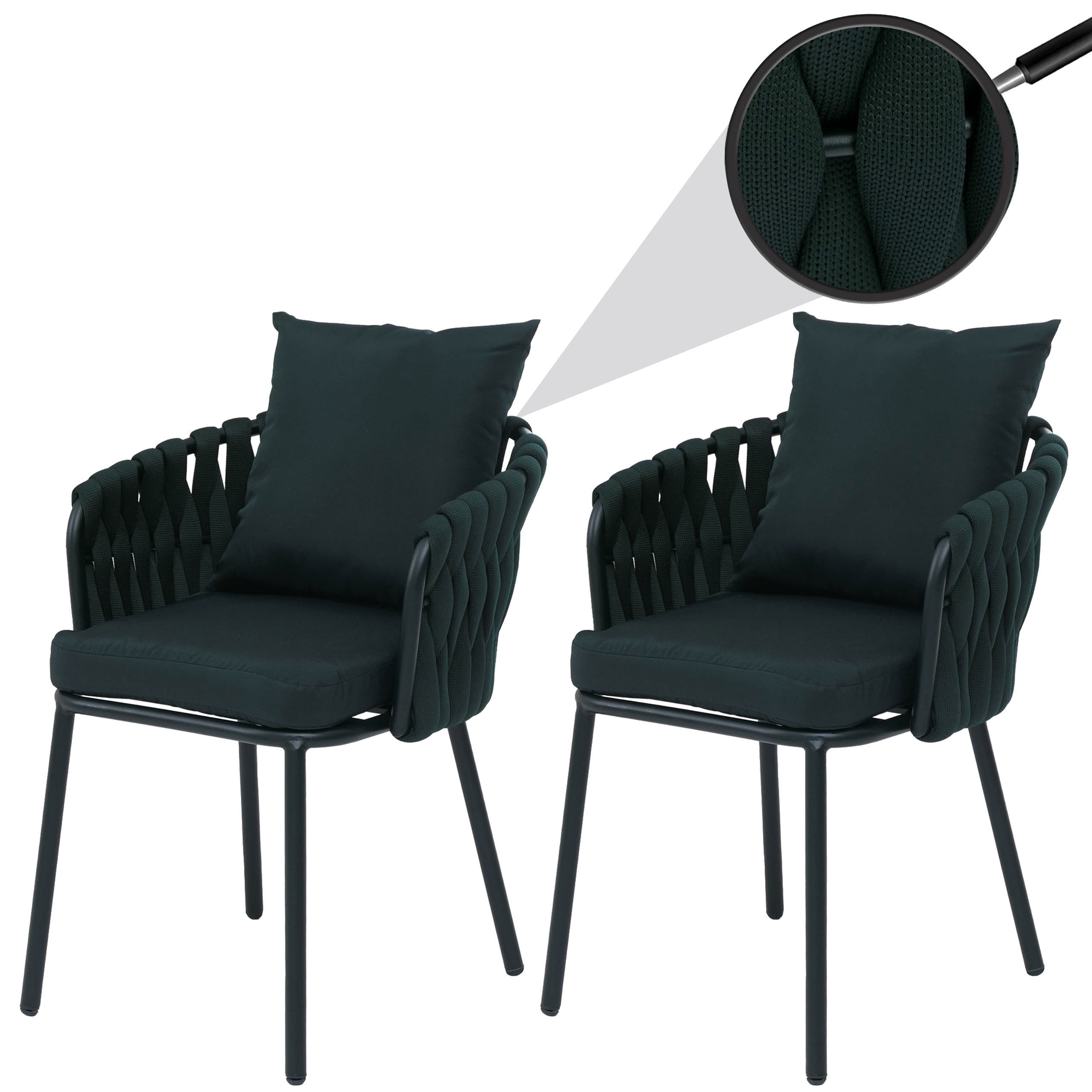 MCW Gartenstuhl MCW-P89 (Set), Hohe Stoffqualität 180 g/m², Bezug waschbar bei maximal 40°