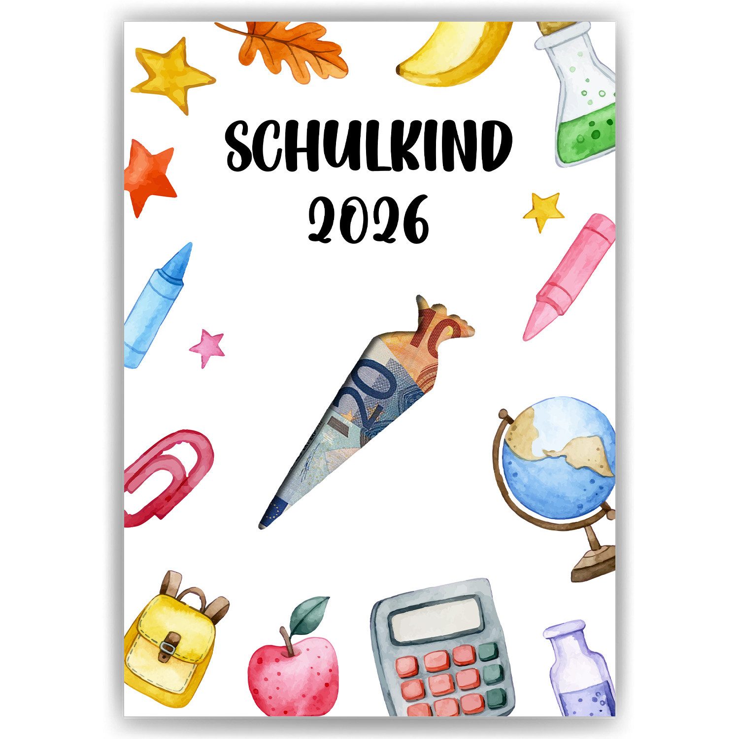 Tigerlino Poster Geldgeschenk Einschulung Schulanfang Schulkind Erstklässler
