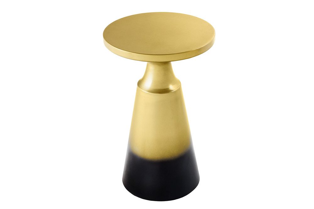 riess-ambiente Beistelltisch ABSTRACT Ø60cm gold (Einzelartikel, 1-St), Wohnzimmer · Metall · rund · Handmade · gebürstet · Design · Säule