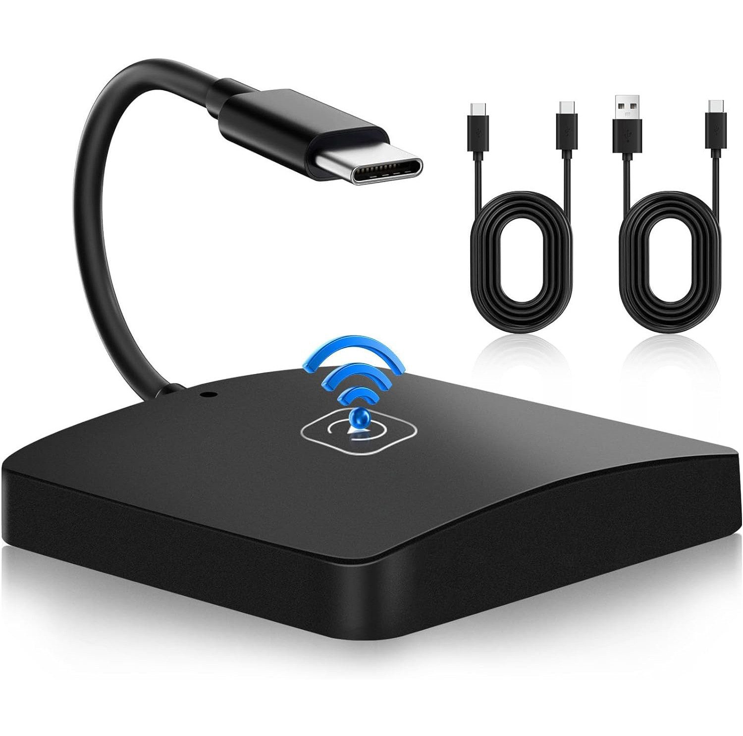 Hikity Apple CarPlay Adapter kabelgebunden auf kabellos für OEM Adapter Wireless Adapter zu Plug & Play, Apple CarPlay Drahtlos-Adapter