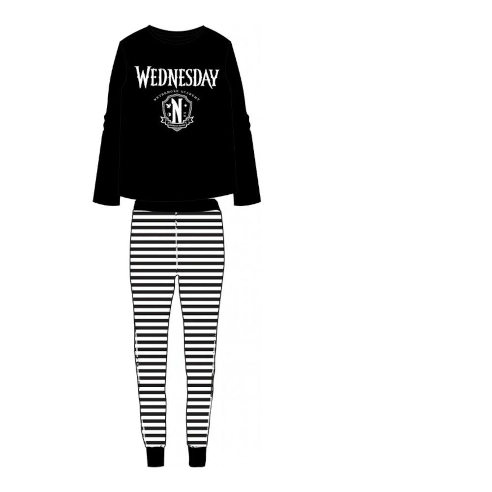 Schlafanzug Lang-Pyjama für Mädchen "Wednesday", 100% Cotton, Trendiges Design
