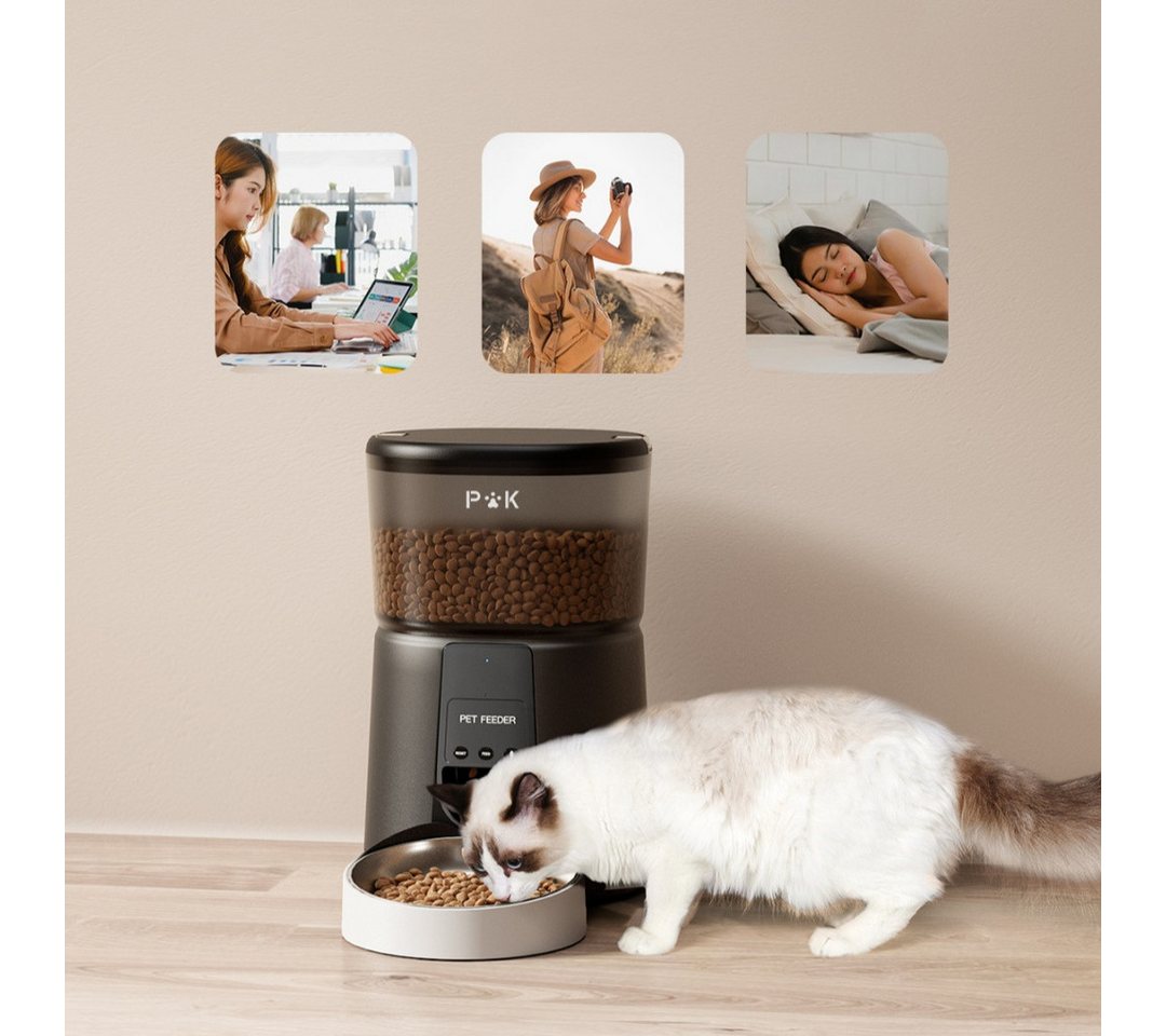 Thumbnail - PUPPY KITTY Futterautomat 4L WIFI-Version Futterautomat Automatischer Katze und Hund (Schwarz), Katzen-/Hundefutterautom...