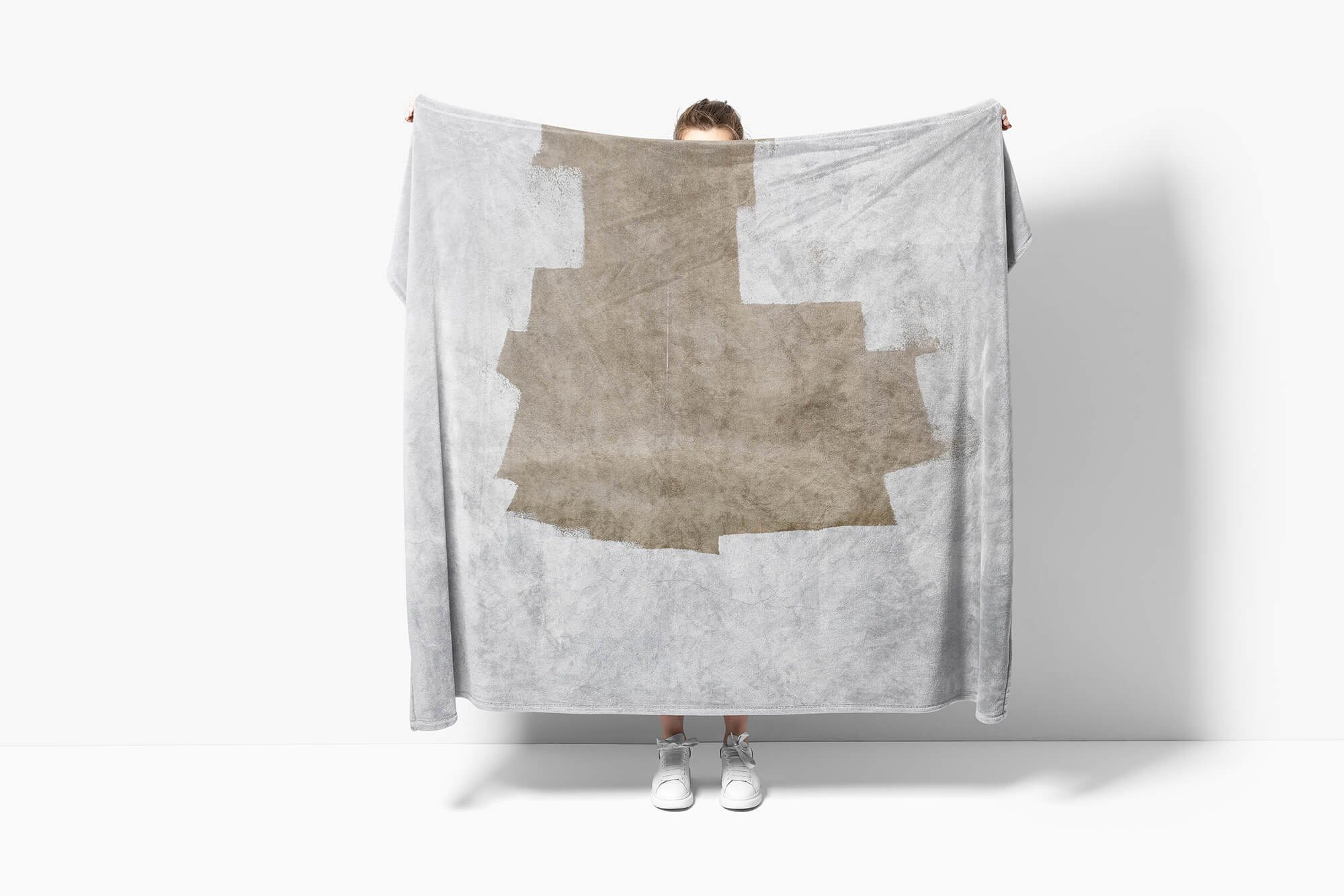 Sinus Art Handtücher Handtuch Strandhandtuch Saunatuch Fotomotiv Baumwolle-Polyester-Mix mit Kunstvoll, (1-St), Handtuch Kuscheldecke Wandfarbe Abstrakt