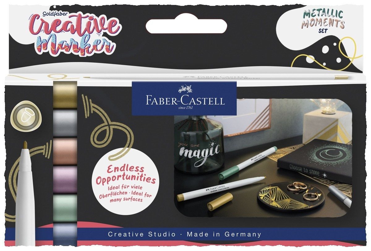 Faber-Castell Marker Faber-Castell Goldfaber Creative Marker Metallic 1.5 6er Etui, Meta...