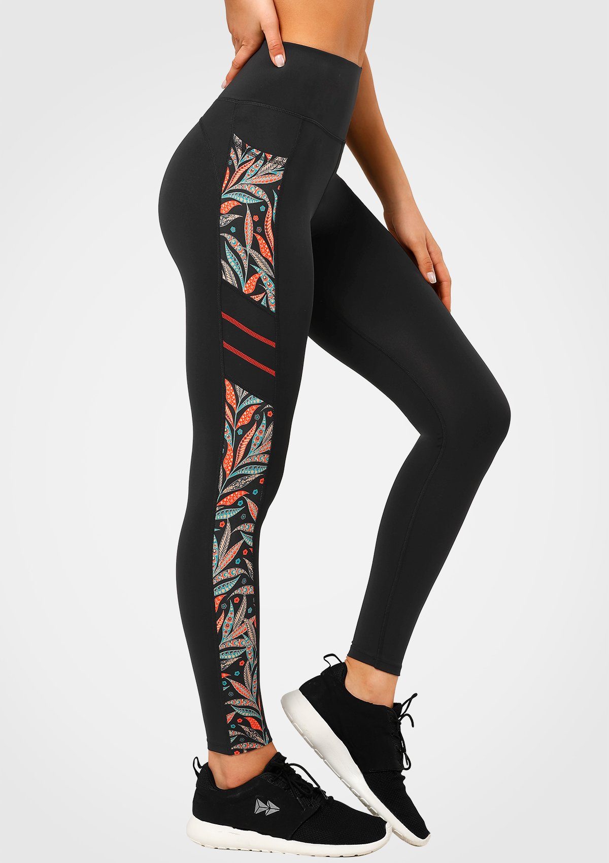 Yvette Leggings Printed Damen Sporthose mit Tache Blickdicht high waist 314C06