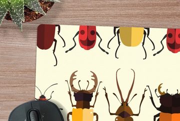 MuchoWow Gaming Mauspad Käfer - Muster - Insekten (1-St), Mousepad mit Rutschfester Unterseite, Gaming, 40x40 cm, XXL, Großes
