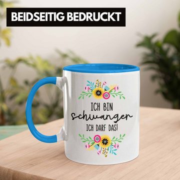 Trendation Tasse Trendation - Ich Bin Schwanger Ich Darf Das Tasse Geschenk Frau Schwangerschaft Geschenkidee