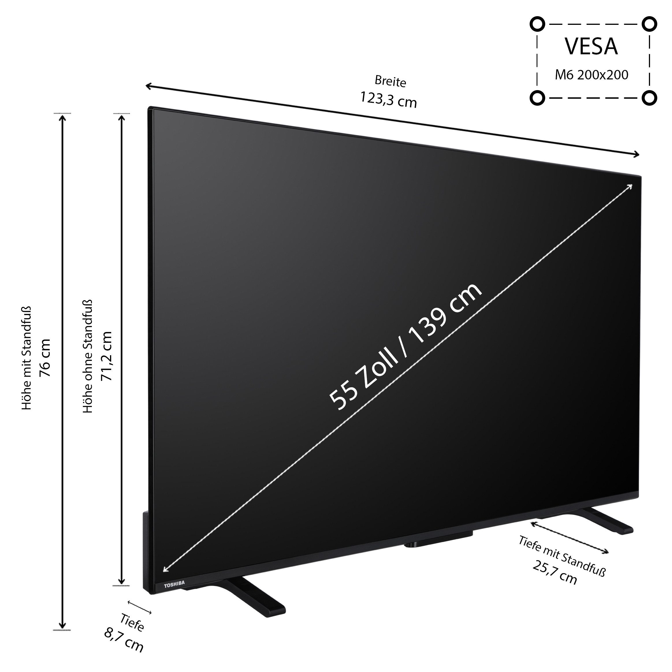 Toshiba 55UV2363DAN LCD-LED Fernseher (139 cm/55 schwarz ! RABATT: 70.91%