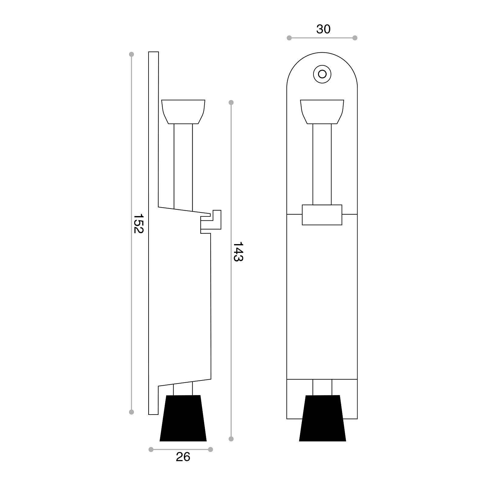 SO-TECH® Türstopper Türfeststeller Flipper / Elippo Bodentürfeststeller echt Ede (1 St), Boden-Türfeststeller ELIPPO 162 x 30 x 26 mm – Bild 5 von 5