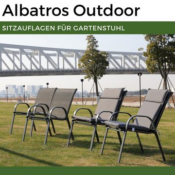 Albatros International Stuhlkissen Albatros Sitzauflage Gartenstuhlauflagen Sitzpolster, Sitzpolster Sitzkissen Outdoor Anthrazit Hochlehner Auflage UV
