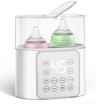 Sross Babyflaschenwärmer Flaschenwärmer baby,Sterilisator für babyflaschen für 2 Flaschen, Fast Babynahrungsheizung BPA-freier Fläschchenwärmer mit LCD-Display