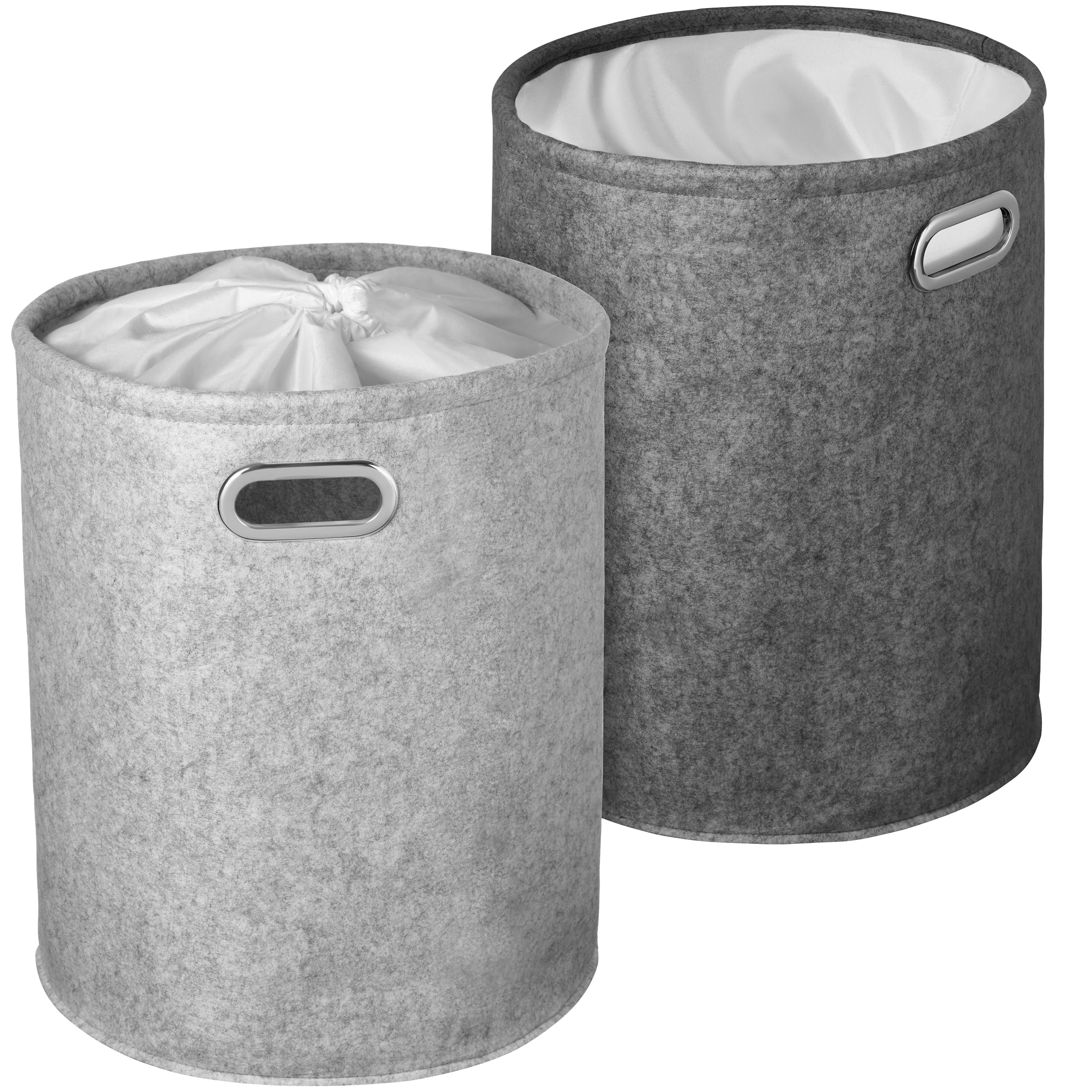 Wäschekorb Premium Wäschekorb Filz 2er Set Sichtschutz - moderner Wäschesammler