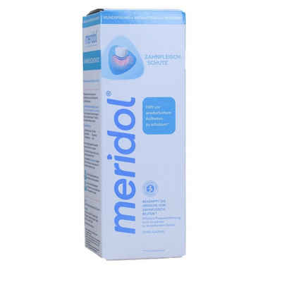 Meridol Mundwasser, Mundwasser 400 ml ohne Alkohol Mundspülung gegen Zahnfleischbluten, ohne Alkohol