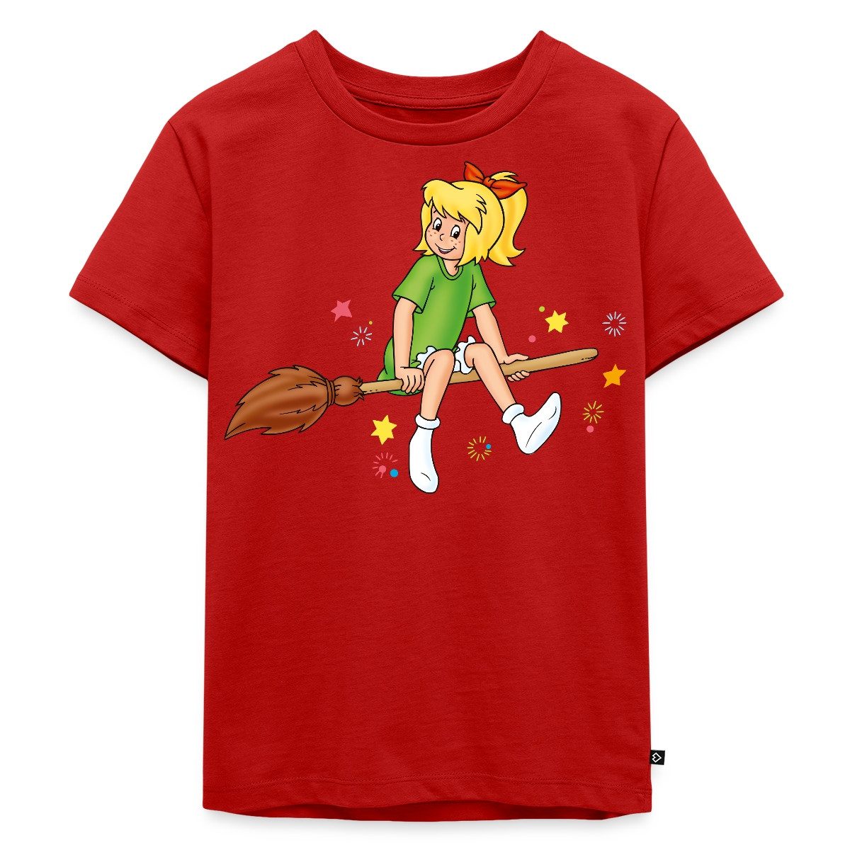 T-Shirt Bibi Blocksberg Sitzt Sicher Auf Besen Kartoffelbrei Kinder Premium T-
