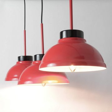 Licht-Erlebnisse Pendelleuchte FACTOR RED, ohne Leuchtmittel, Hängeleuchte Küche Rot Weiß Metall Esszimmer Pendelleuchte Lampe