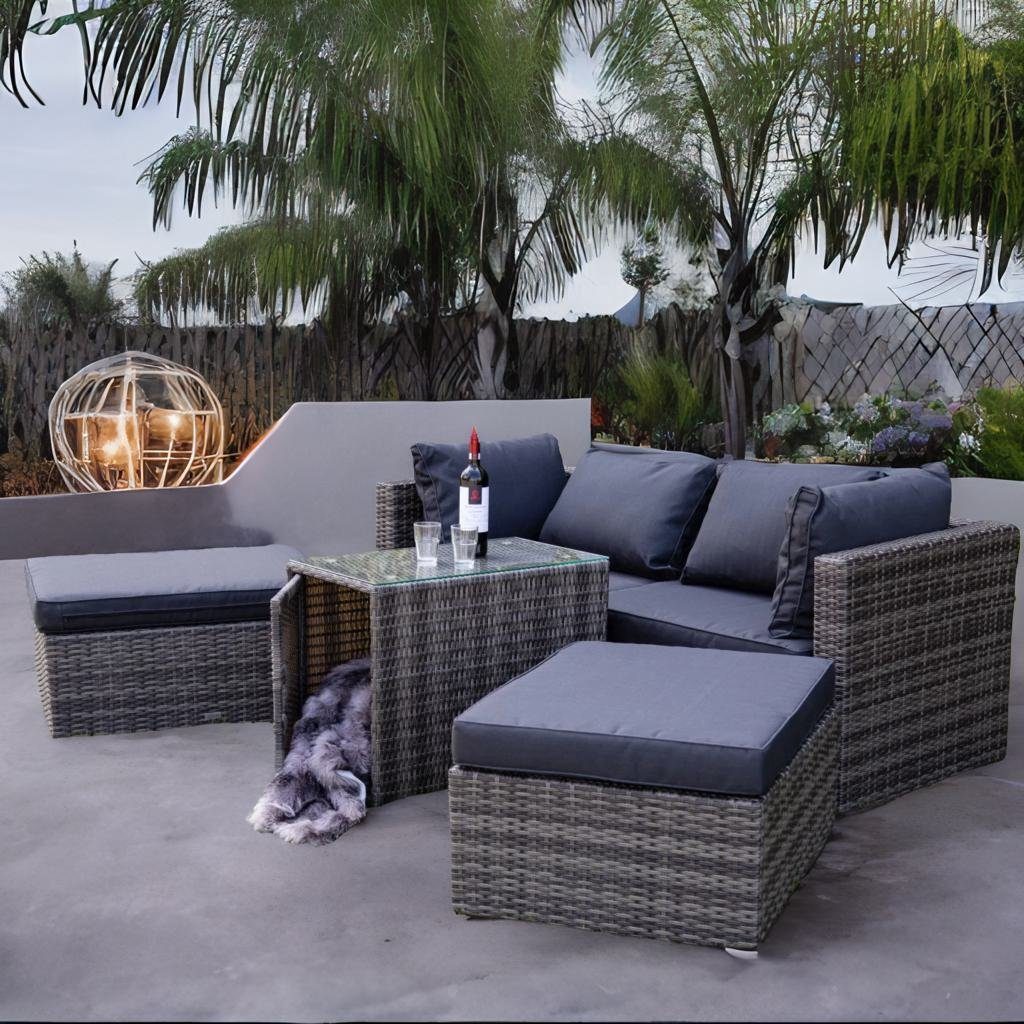 Wohnando GartenEssgruppe Gartenlounge "Ruby", Gartensofa, Flexibel mit