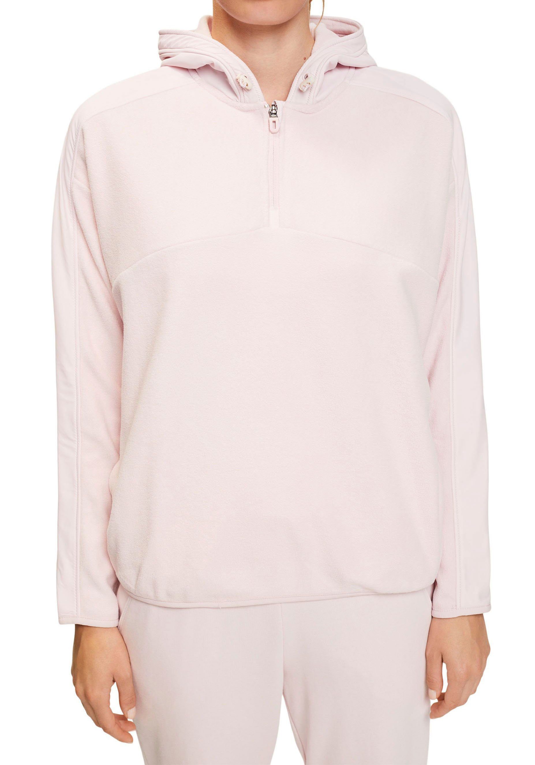 esprit sports Sweatshirt mit halbem Reißverschluss rosa