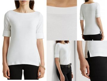 Ralph Lauren Jogginghose LAUREN RALPH LAUREN Judy U-Boot Shirt Soft Cotton Top Bluse T-shirt He