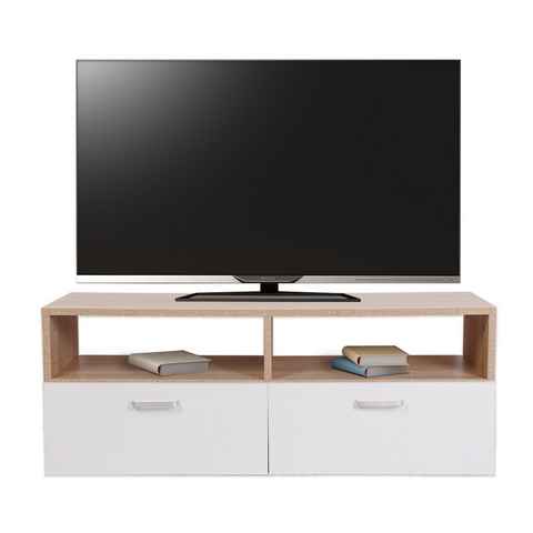 Mucola Lowboard Fernsehtisch Board Fernsehschrank Tisch TV Aufbewahrung Lowboard (Stück), Breite 94,5 cm, Mit 2 Ablagen und 2 Fächer mit Frontklappe