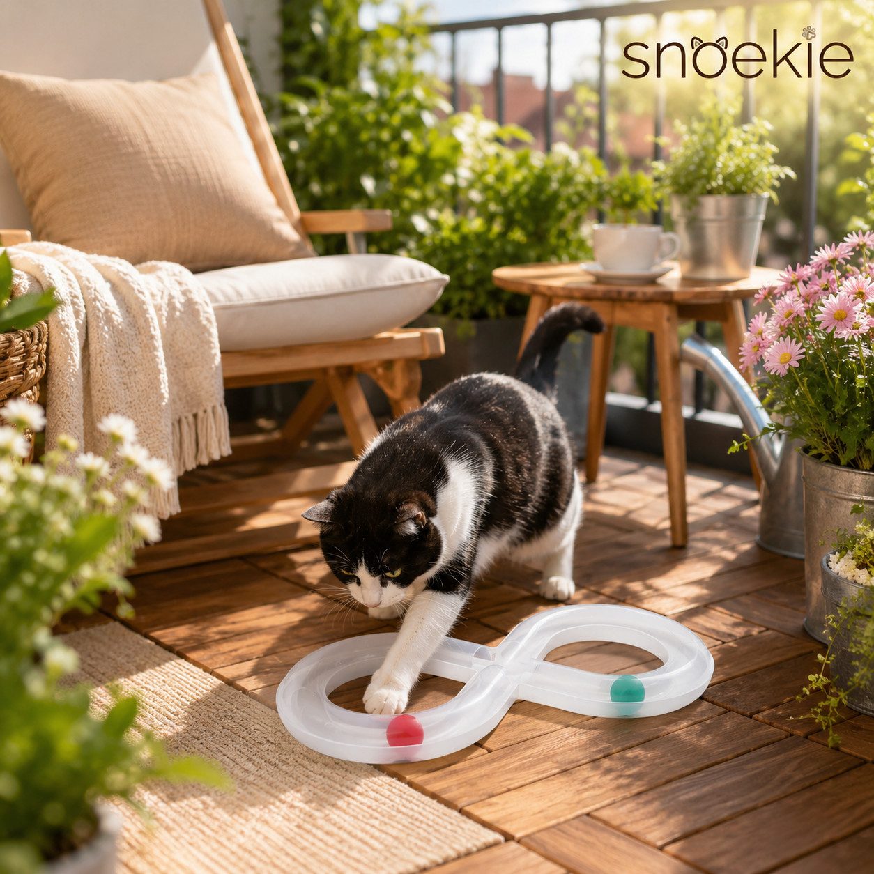 SNOEKIE Katzen-Spielschiene SNOEKIE Beschäftigungsspielzeug für Katzen interaktive Spielschiene