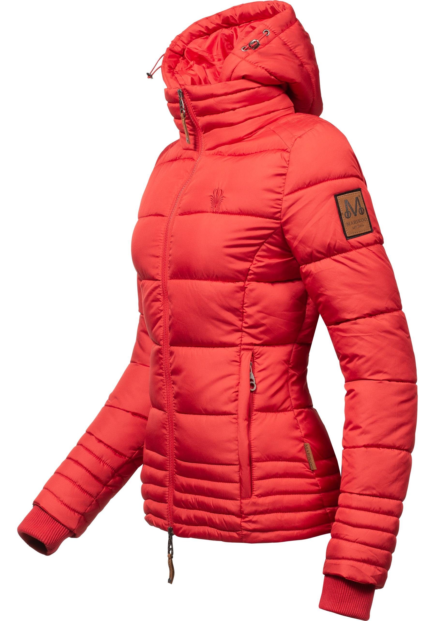 taillierte Steppjacke für Winterjacke den modisch Marikoo Damen Sole Winter rot