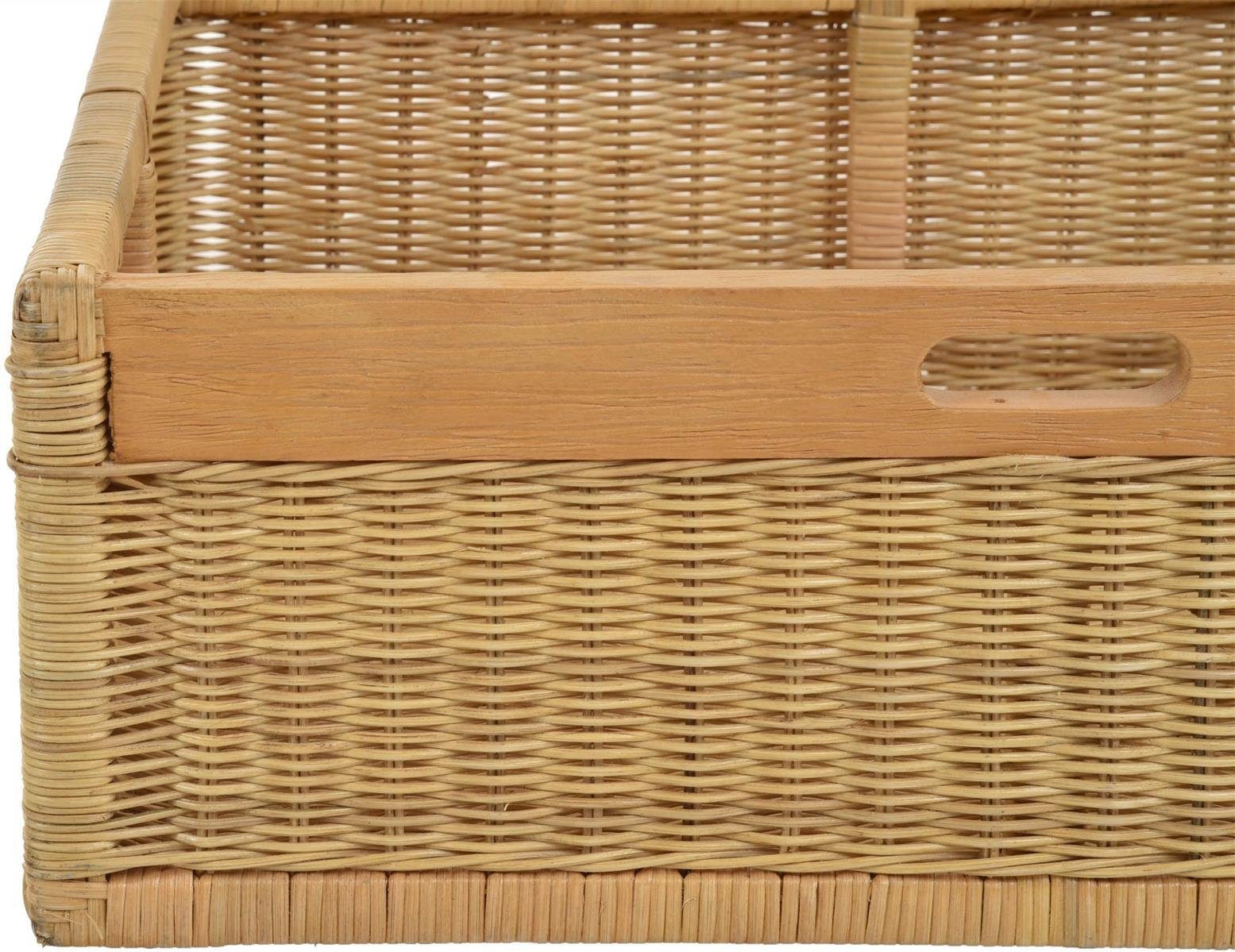 Krines Home Aufbewahrungskorb Großer Unterbettkommode, Deckel, Aufbewahrung / Korb 64x58x25cm Box Schub Bett Kasten Honig Kleider aus mit Rattan Unterbett