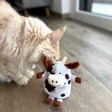 Aumüller Tierkuscheltier Katzenspielzeug mit Baldrian - Kuh Ella