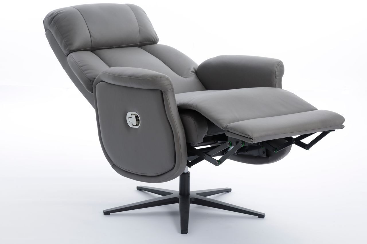 Happy Home Relaxsessel Relaxsessel mit Liegefunktion - Dunkelgrau, 360° Drehsessel,75x83x 15 cm - Dunkelgrau