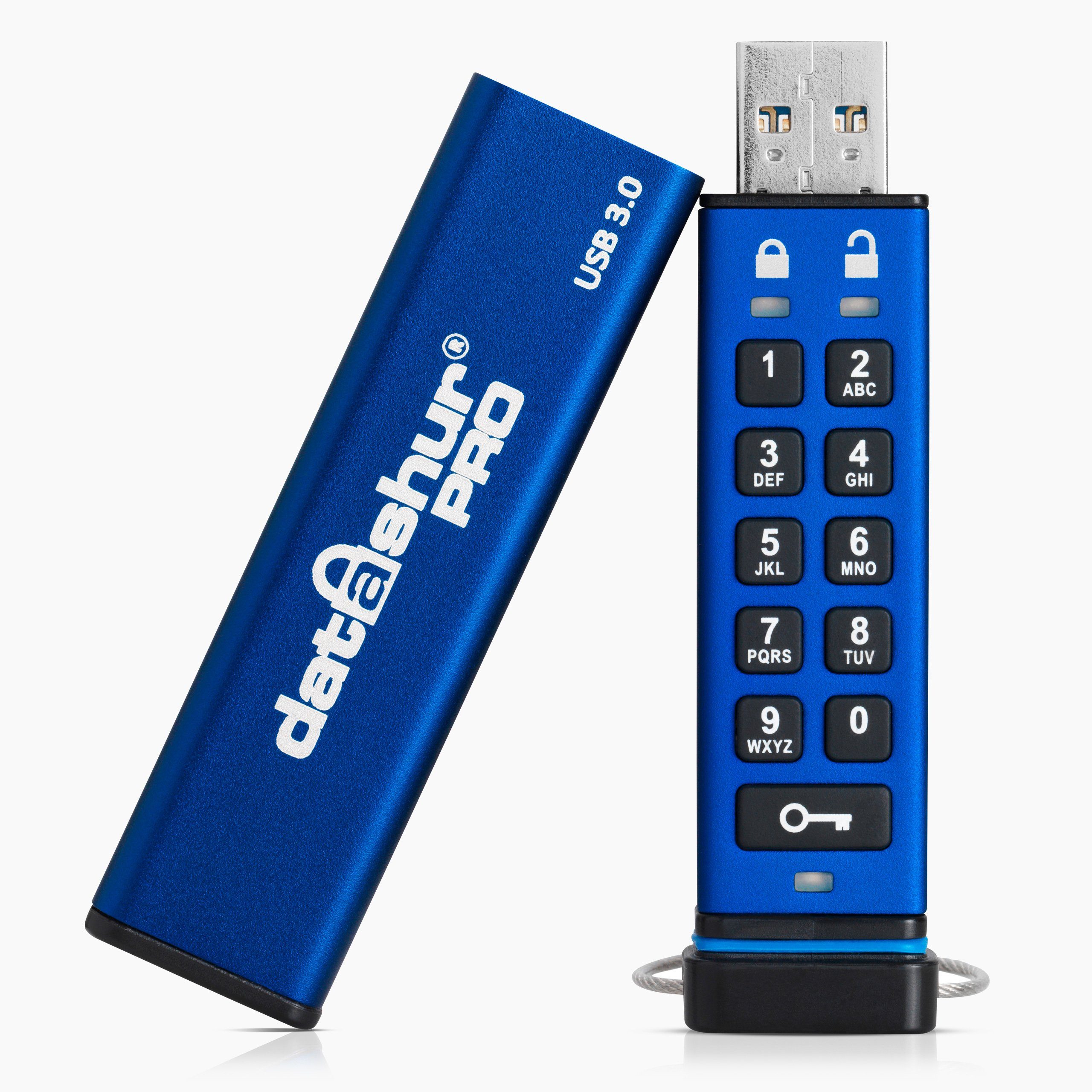 iStorage datAshur Pro 128GB USB-Stick (USB 3.2, Lesegeschwindigkeit 170 MB/s)