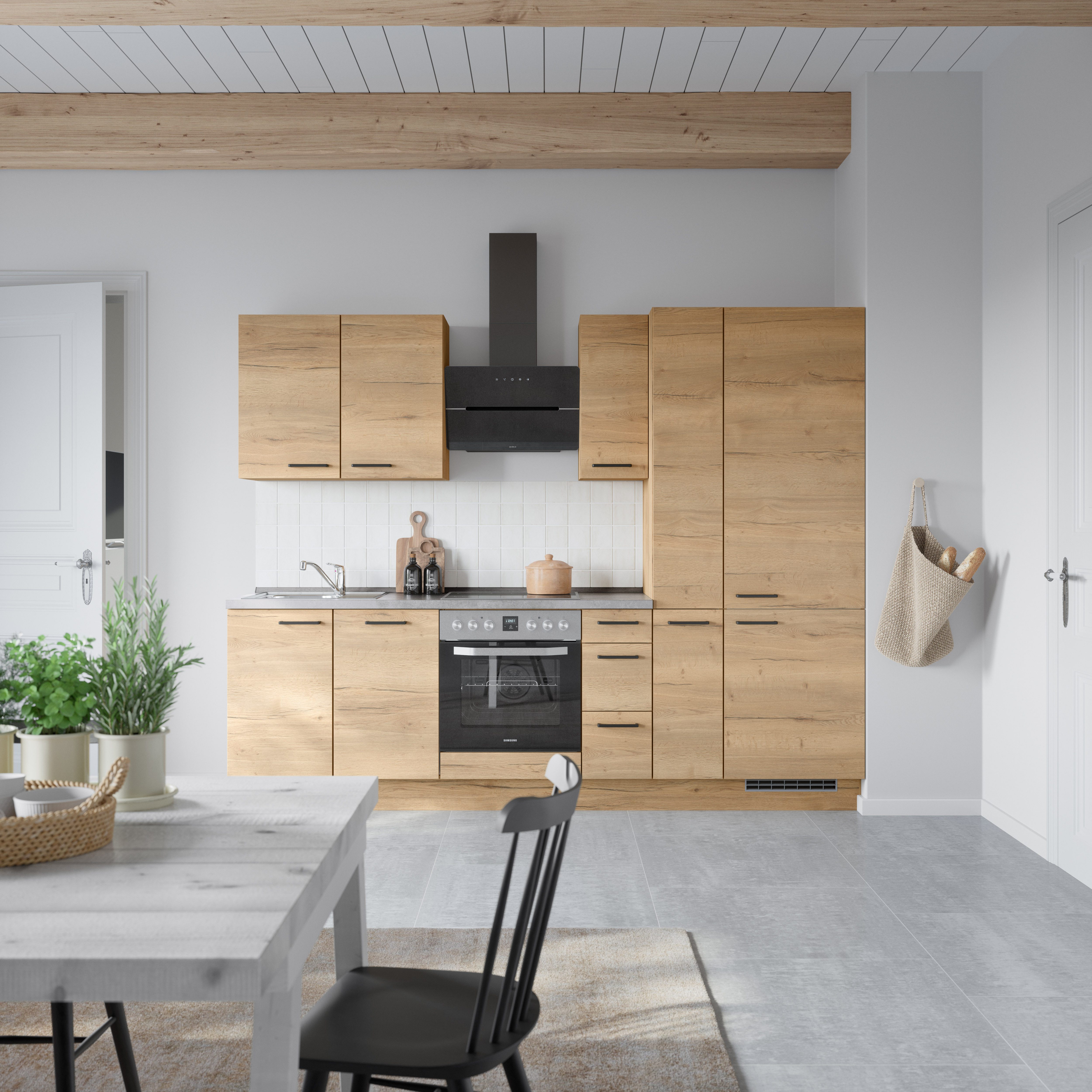 nobilia® Küchenzeile "Structura II", NEU: individuell anpassbar mit gratis Profi-Beratung, vormontiert, Breite 270 cm, Ausrichtung wählbar, wahlw. mit E-Geräten