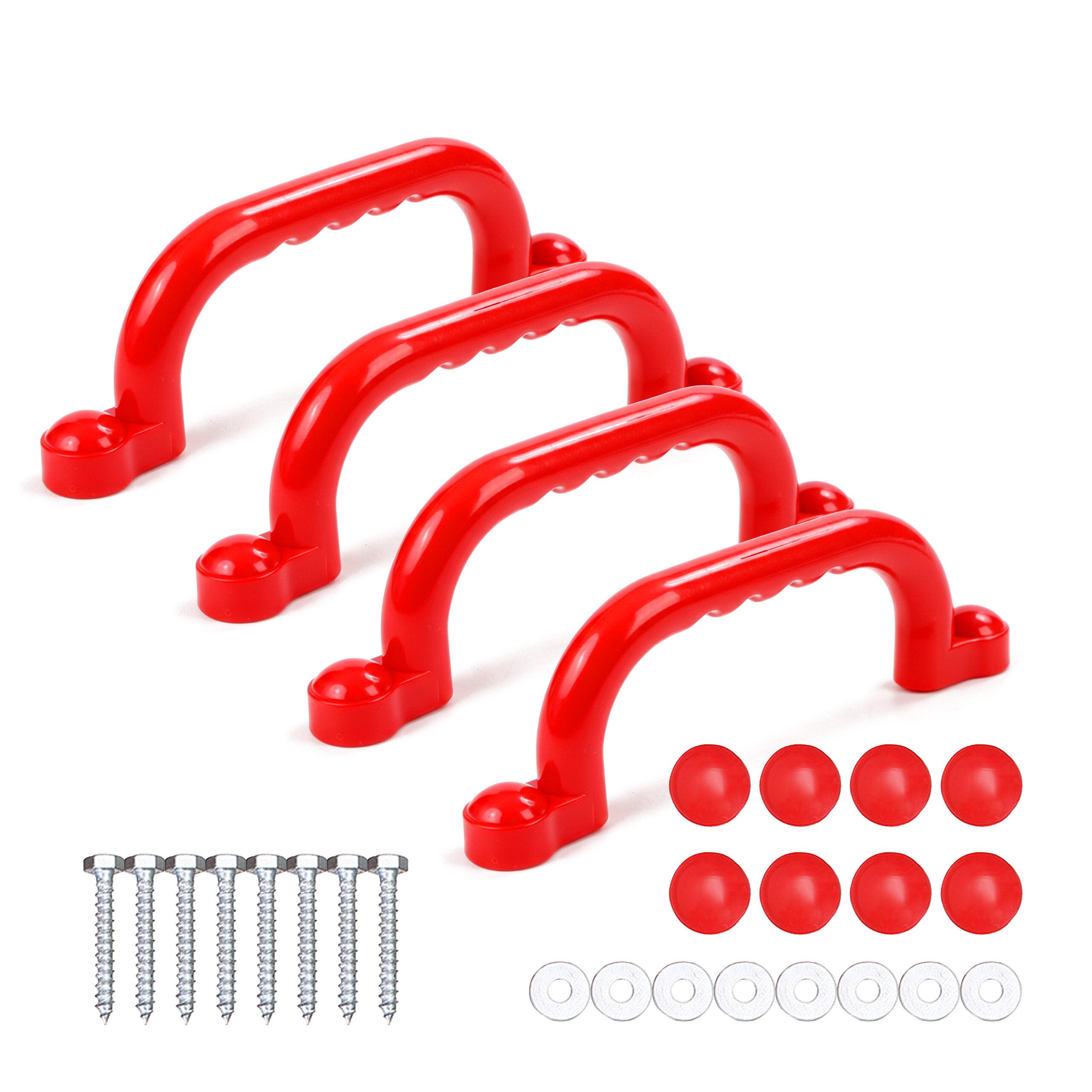relaxdays Klettergriff Klettergerüst-Griffe im Set, rot, 4er Pack
